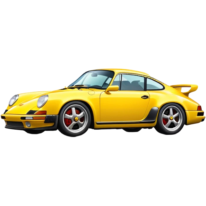 1 yellow porsche car side-view emoji