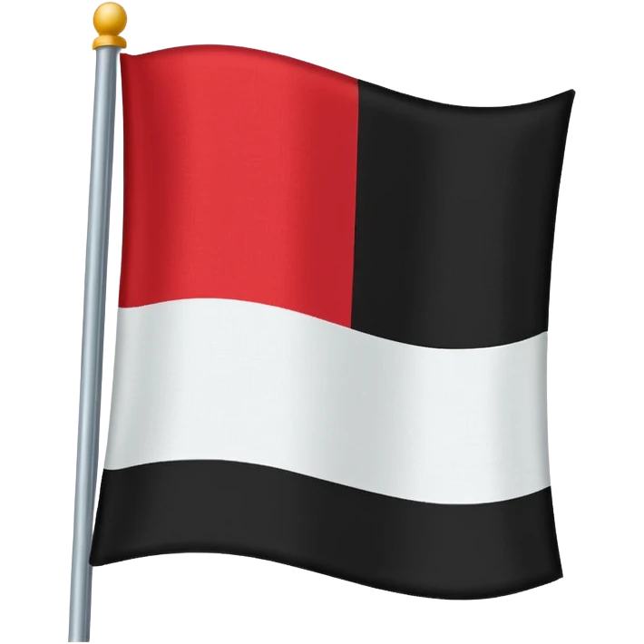 Two colored flag, white on top and black on bottom. emoji