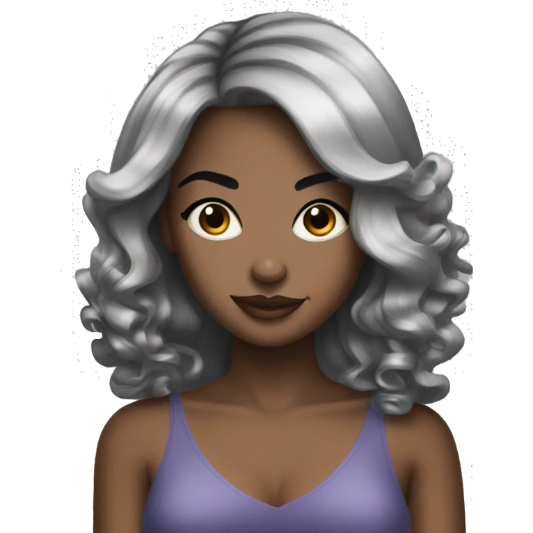 Glamour black hair girl emoji