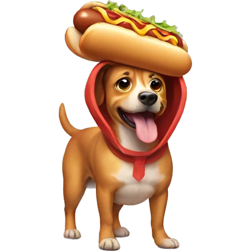 Dog in hotdog costume emoji
