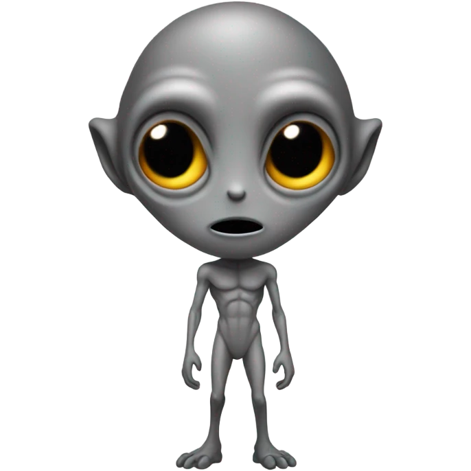 alien gray full gray body front view emoji