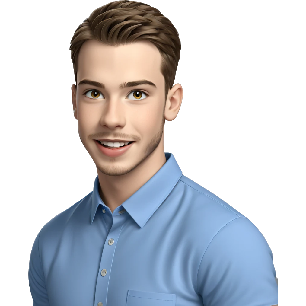smiling boy in blue shirt emoji