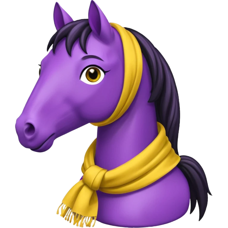 Purple horse wearing yellow scarf
 emoji
