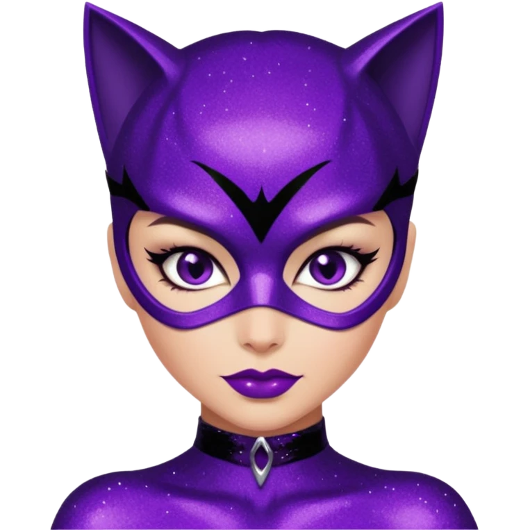 glitter purple Cat woman sexy emoji