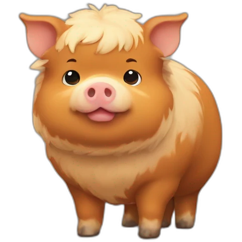 Fatty ginger fluffy kunekune pig emoji