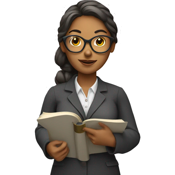 Teacher woman with a book and a pointer  emoji