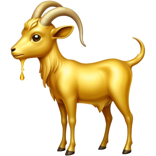 Golden goat urinating on parasites emoji