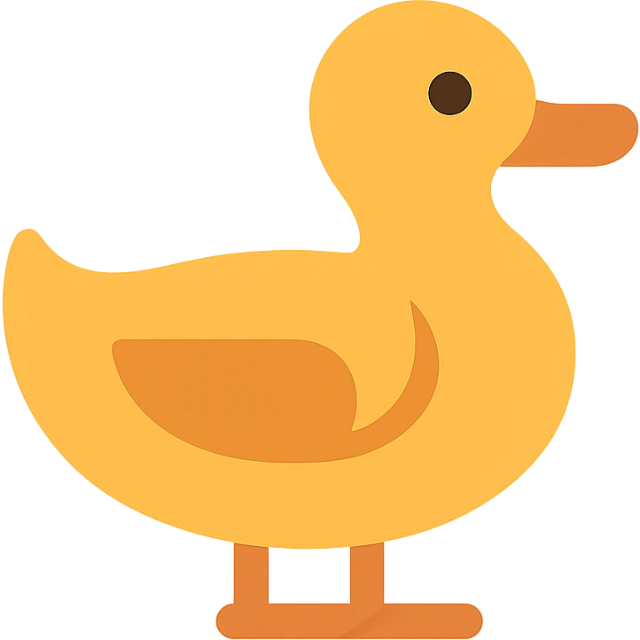 Flat design style duck emoji