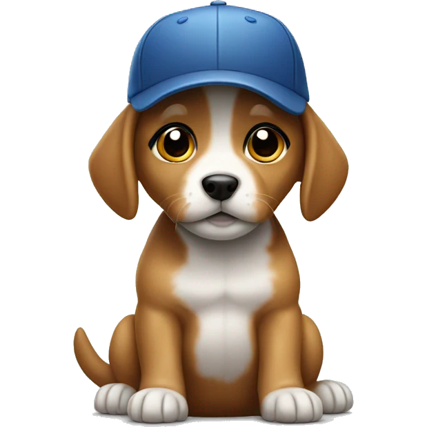 Puppy wearing a baseball cap emoji