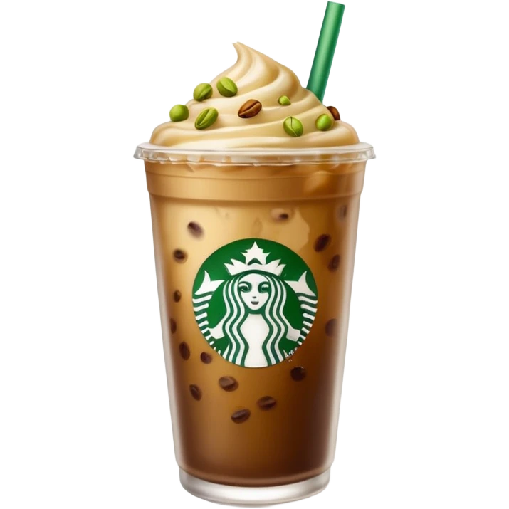 Starbucks Iced coffee with pistachio   emoji