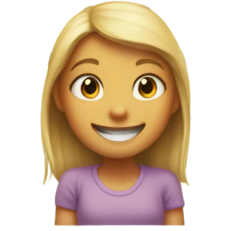 smiling girl no teeth by the window emoji