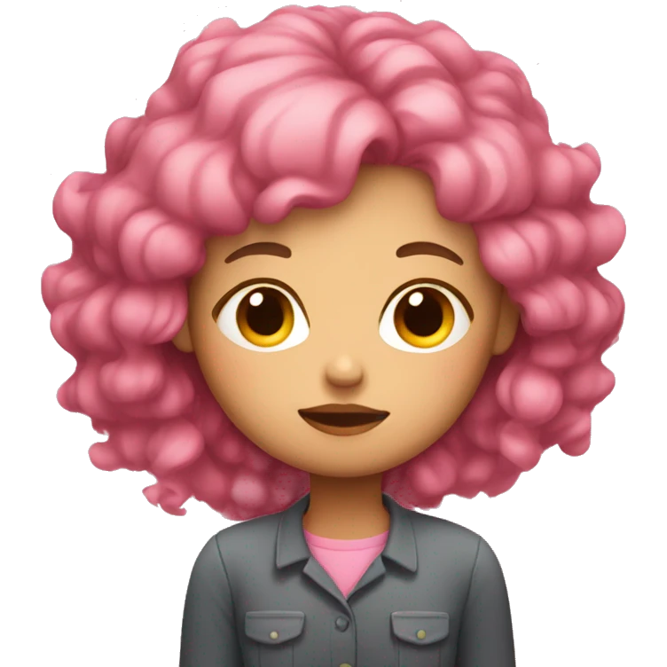 Girl with pink hair sleeping emoji