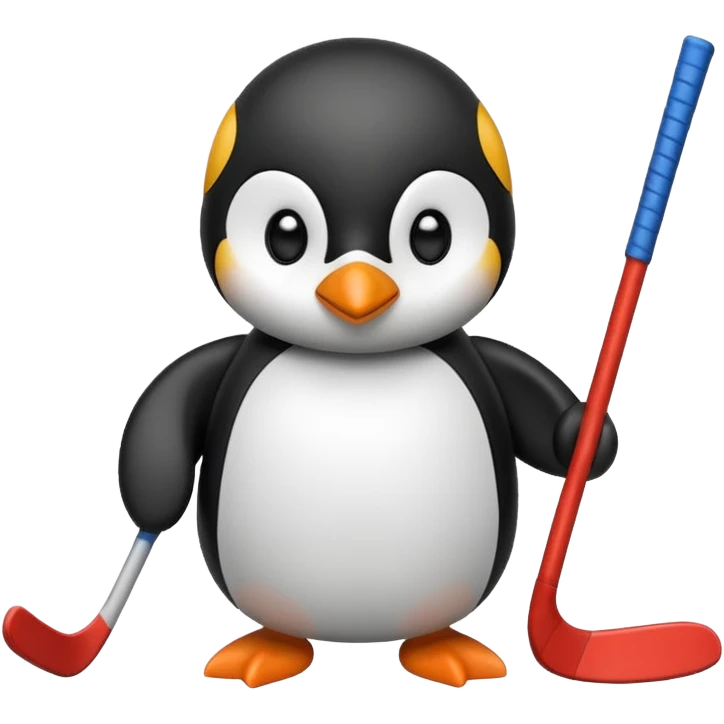 penguin playing hockey emoji