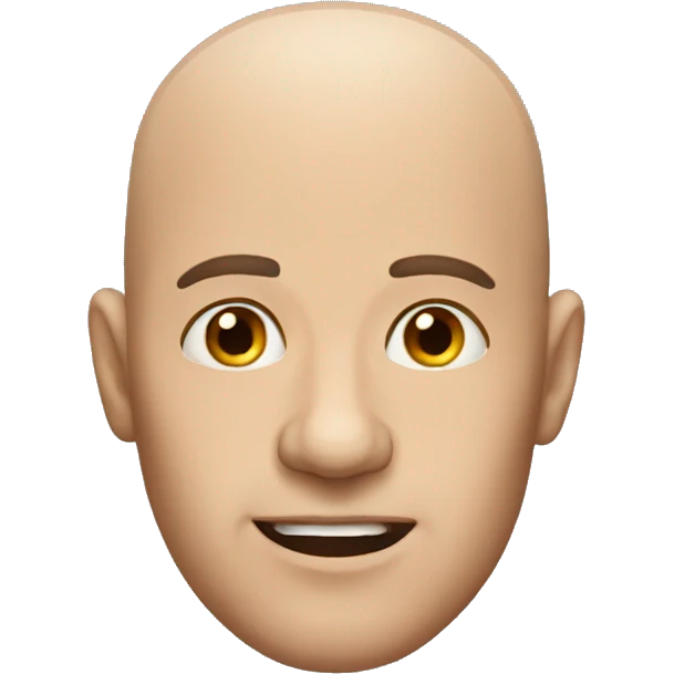 Bald man shiny head   emoji