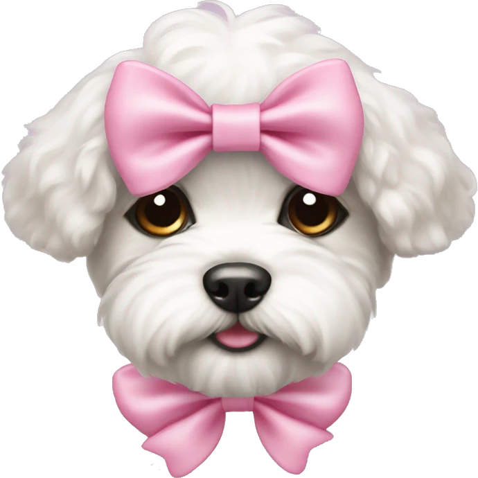 Schichon puppy pink bow emoji