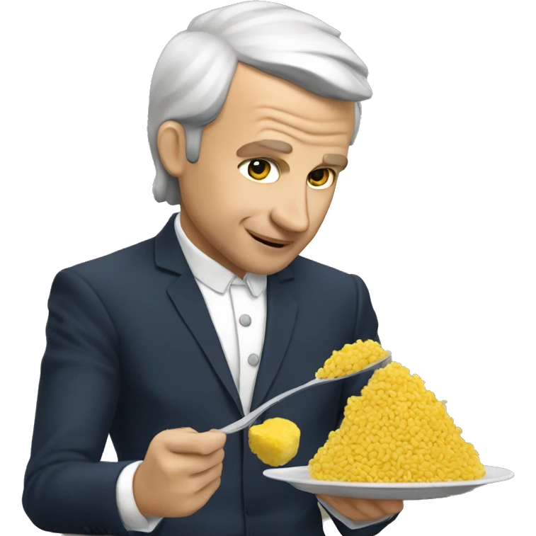 Macron qui mange des pâtes  emoji