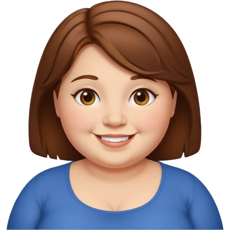 chubby lady with a brown hair emoji