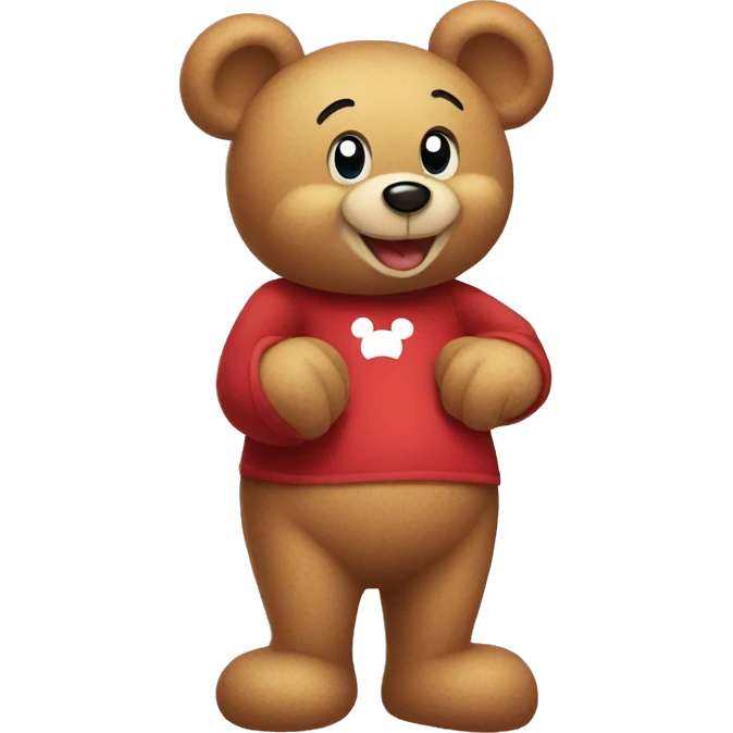 teddy bear with Mickey mouse emoji