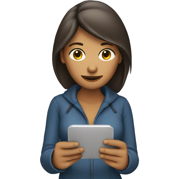lonely woman texting on phone emoji
