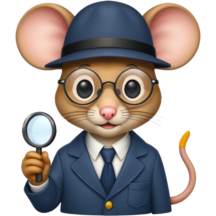 detective mouse with glasses emoji