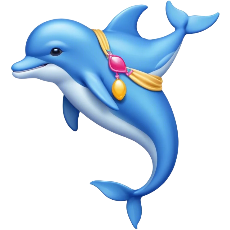 Blue dolphin wearing bikini emoji