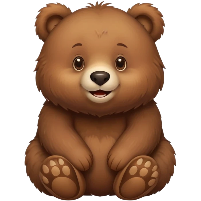 Friendly brown bear with a cute smiling face emoji