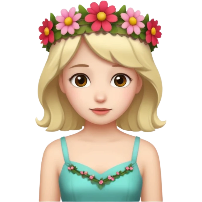 girl with flower on head emoji