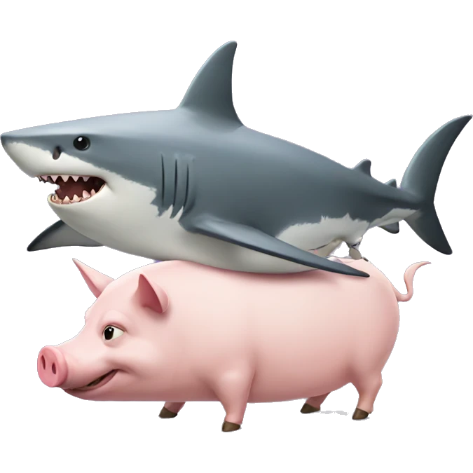 Shark riding a pig emoji