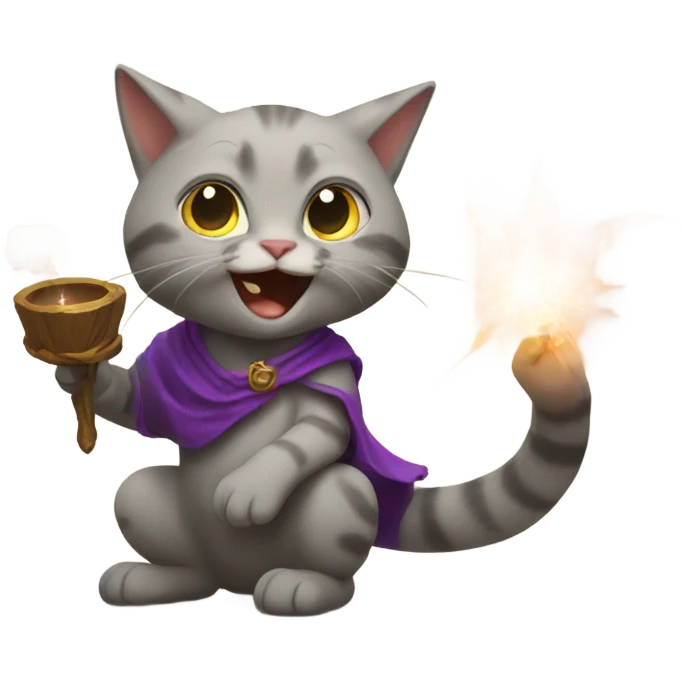 cats playing dnd casting spell emoji
