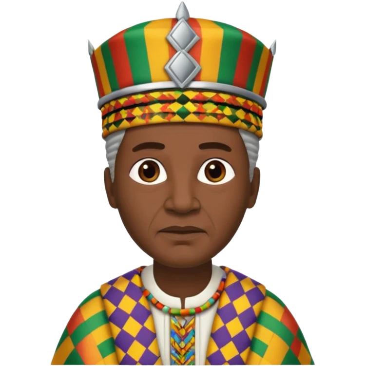 Create an emoji of an old African king wearing kente cloth, white shirt and kufi hat emoji