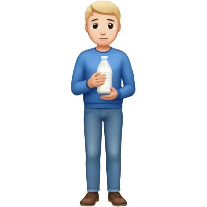 sad man full body buying a milk emoji