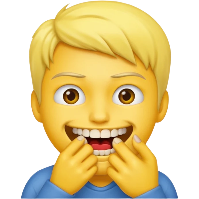 Emoji that bite nails showing his teeths emoji