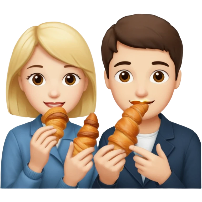 freundinnen am croissant essen i. oaris emoji