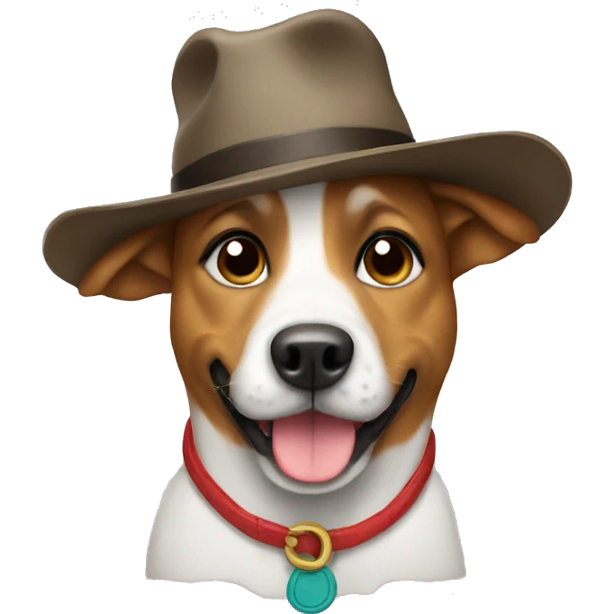Dog with a hat emoji