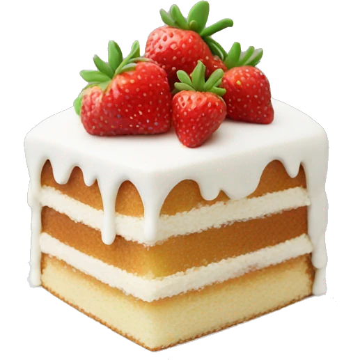 white starwberry cake emoji