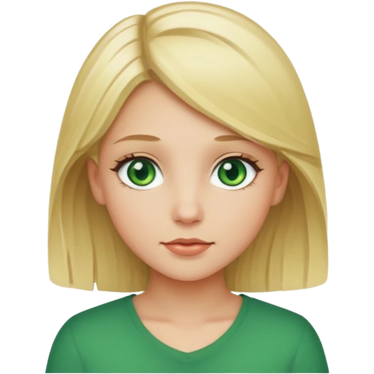 Girl blonde Green eyes emoji