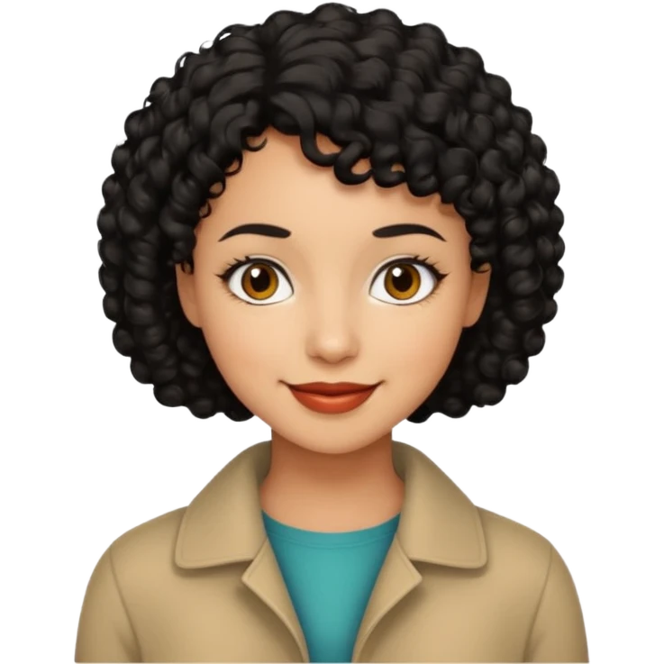 short black curly hair woman mom emoji