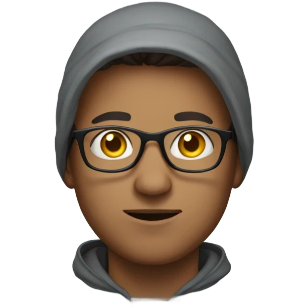 Man with glasses wearing a hoodie  emoji
