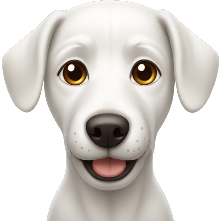 White dog with brown ears emoji