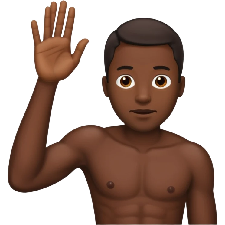 Black man jerking his penis emoji