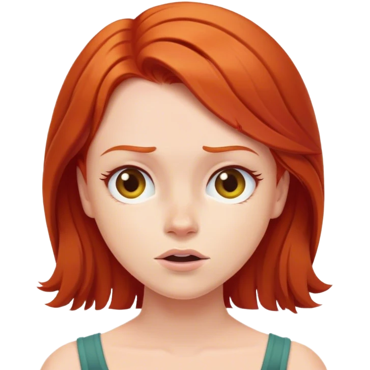 Shrug red head emoji