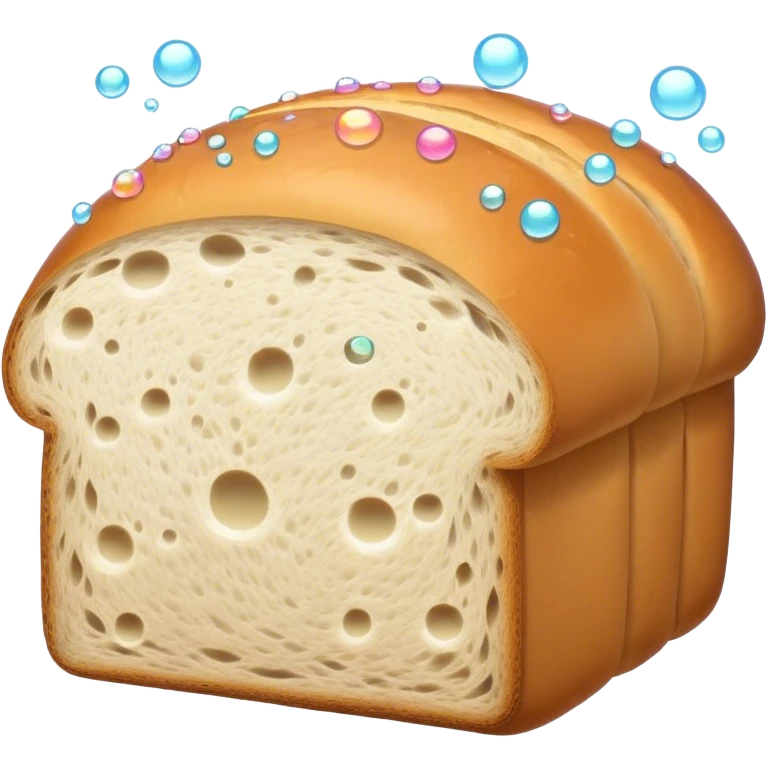 Bread with bubbles coming out of it emoji