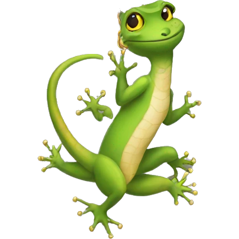 Lizard with a gold chain emoji