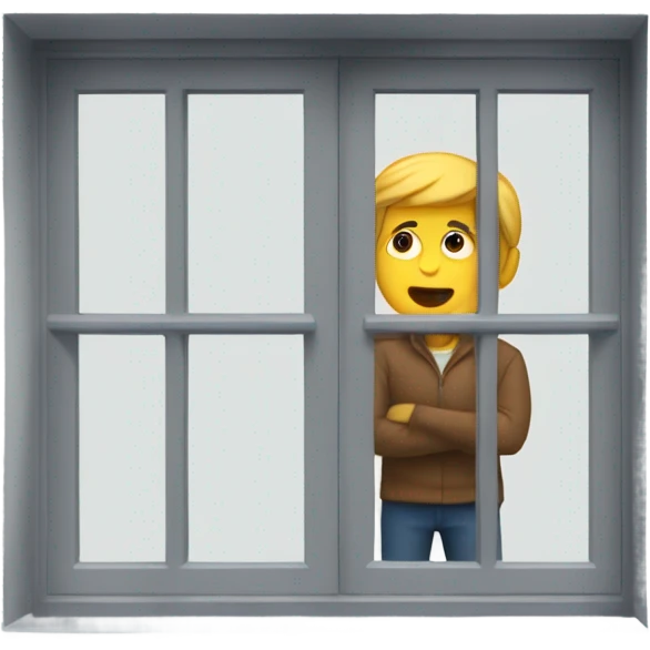 A person watching another person through a window from outside  emoji