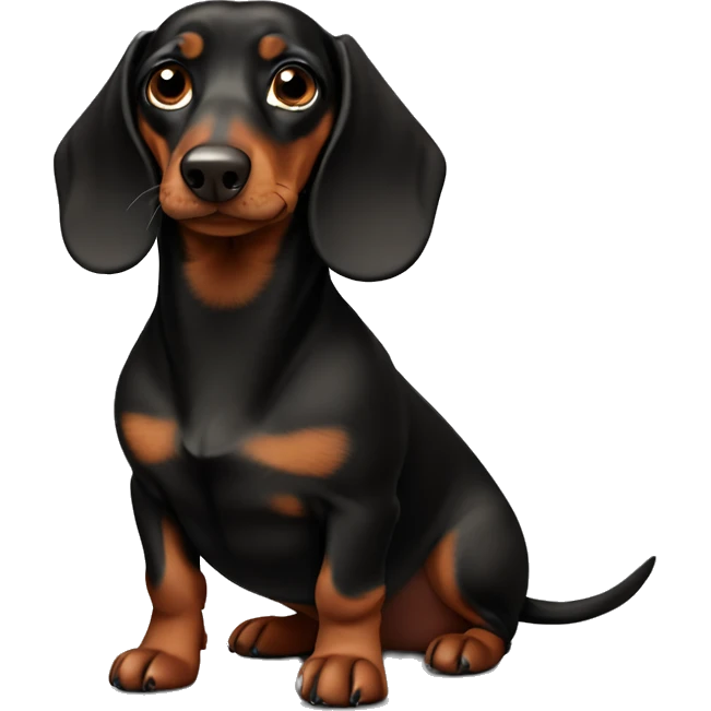 Very fat black and brown dachshund emoji