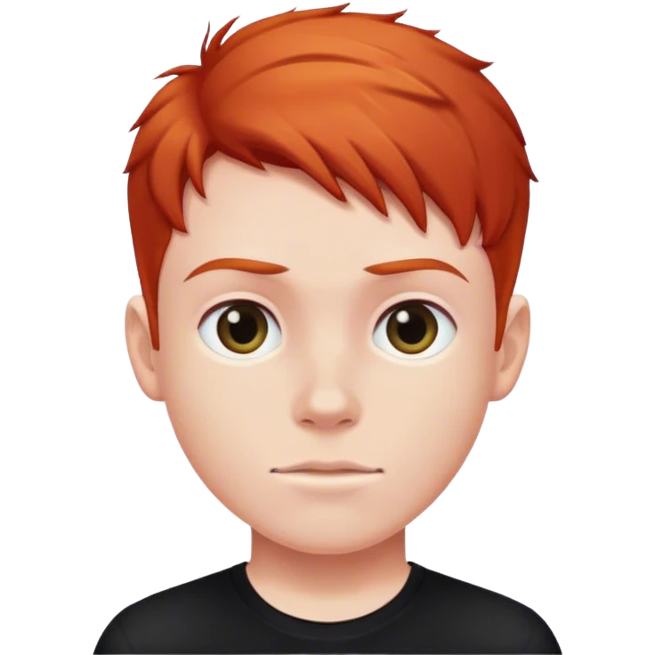Red head boy in black shirt emoji