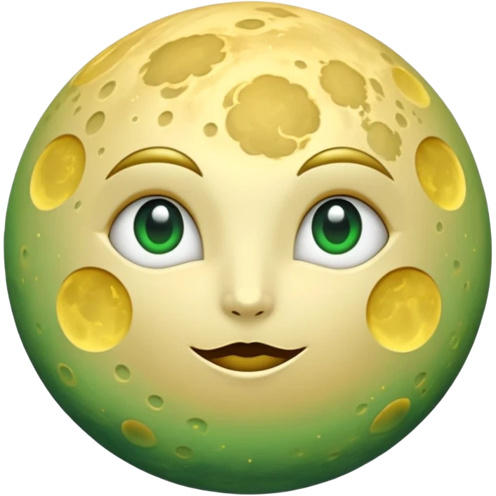 moon with golden and green shadows emoji