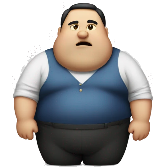 Fat man/woman says what up emoji