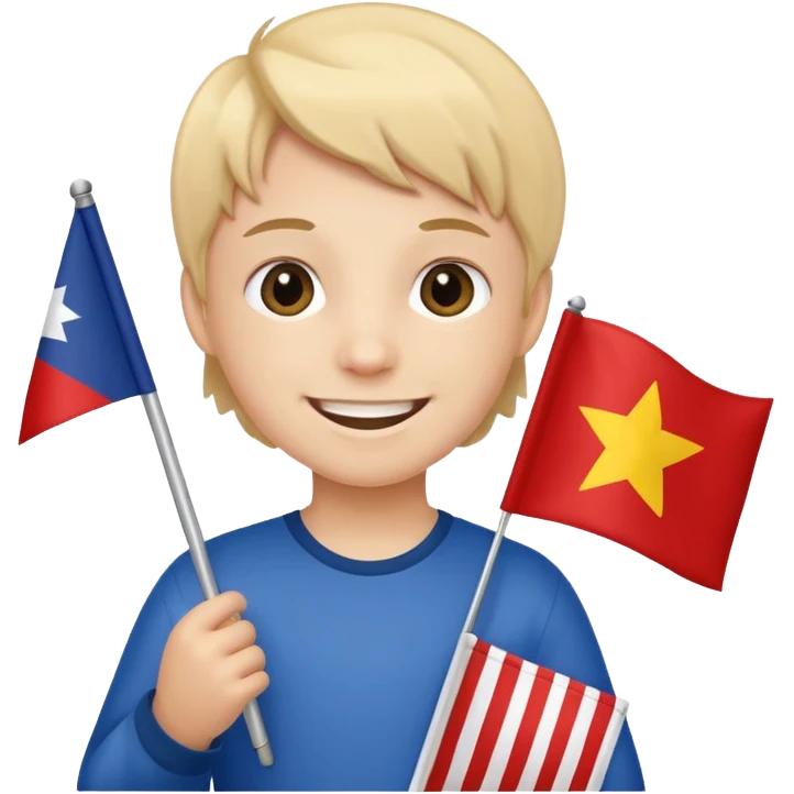 Flag holder kid emoji