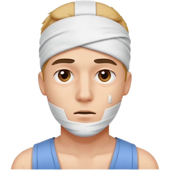 injured man with a bandage emoji